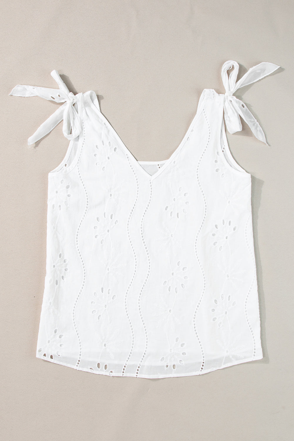 Tie Shoulder V-Neck Tank - The Goddess Galleries