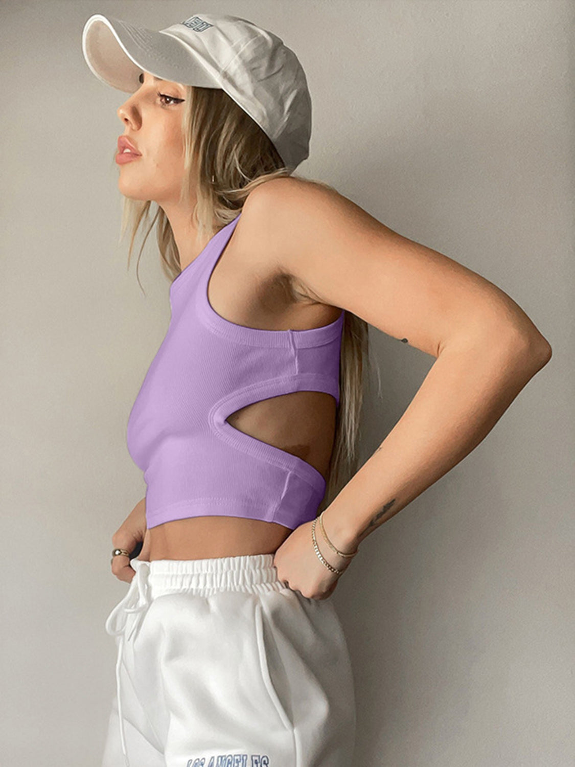 Cutout Round Neck Tank - The Goddess Galleries