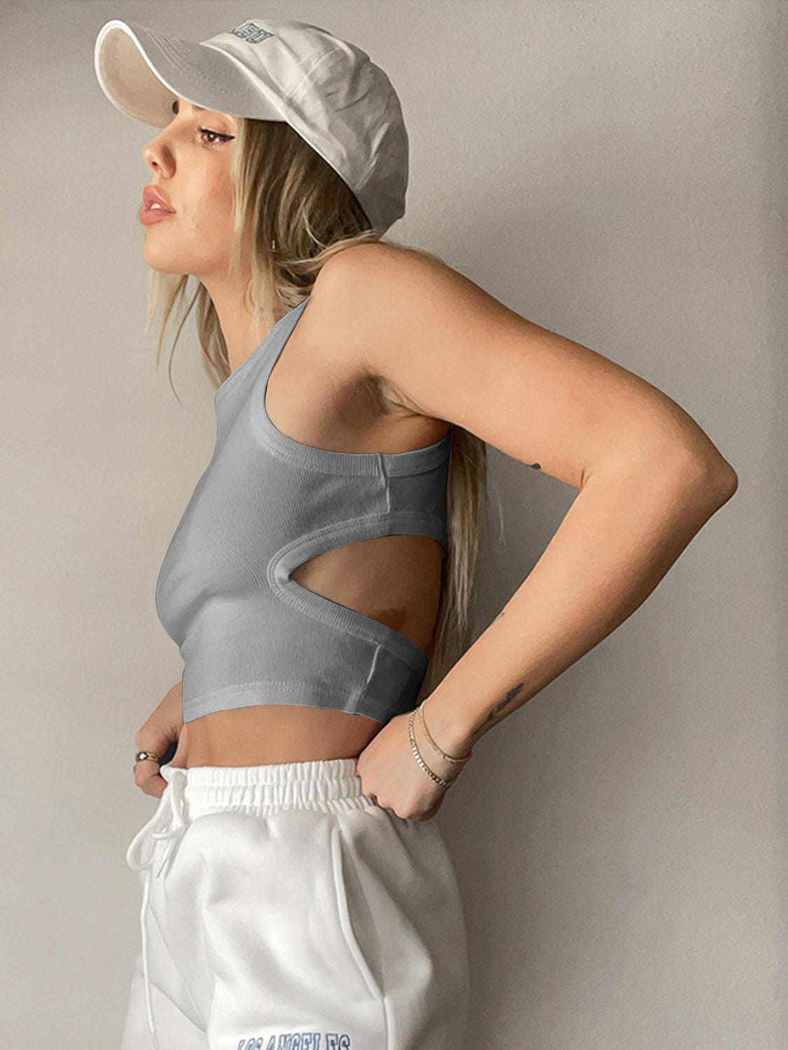 Cutout Round Neck Tank - The Goddess Galleries