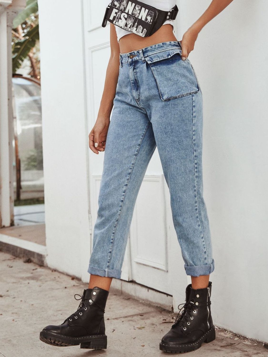 High Waist Straight Leg Jeans - The Goddess Galleries