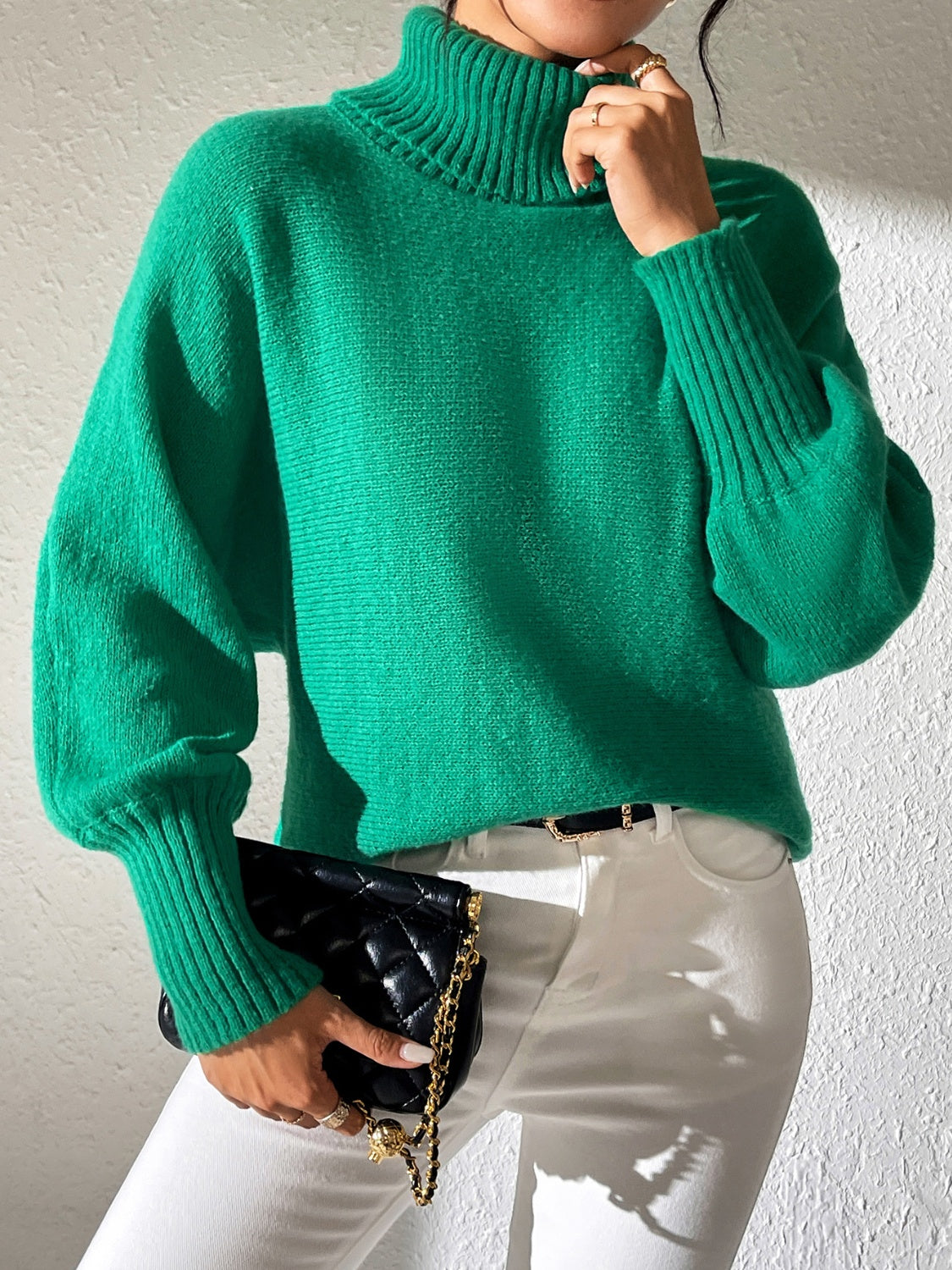 Turtleneck Long Sleeve Sweater - The Goddess Galleries