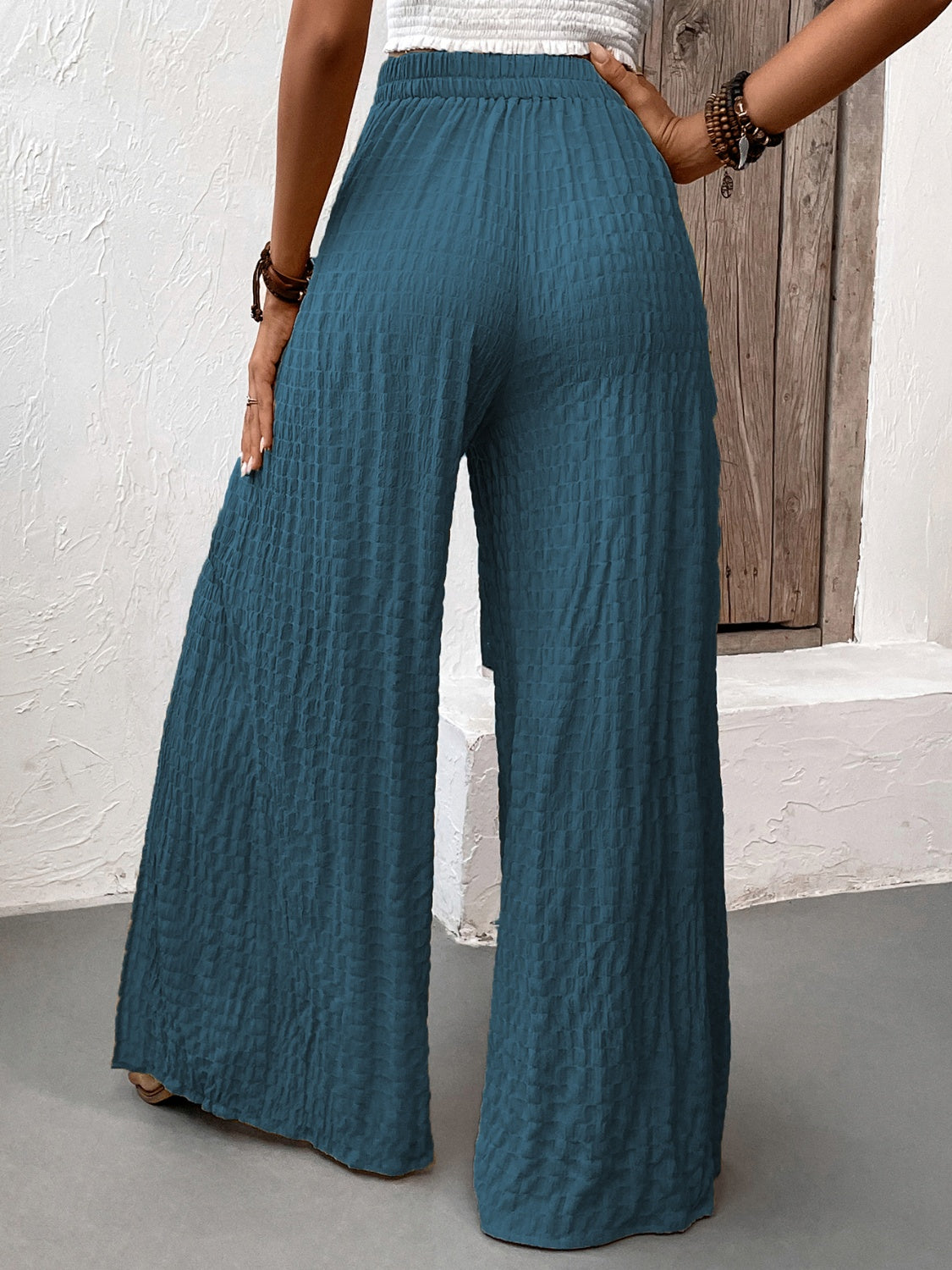 Honey Tied Slit Wide Leg Pants - The Goddess Galleries