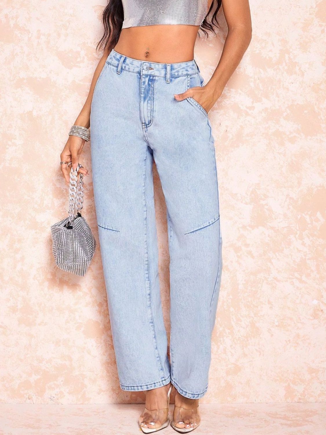 Straight Leg Jeans with Pockets - The Goddess Galleries