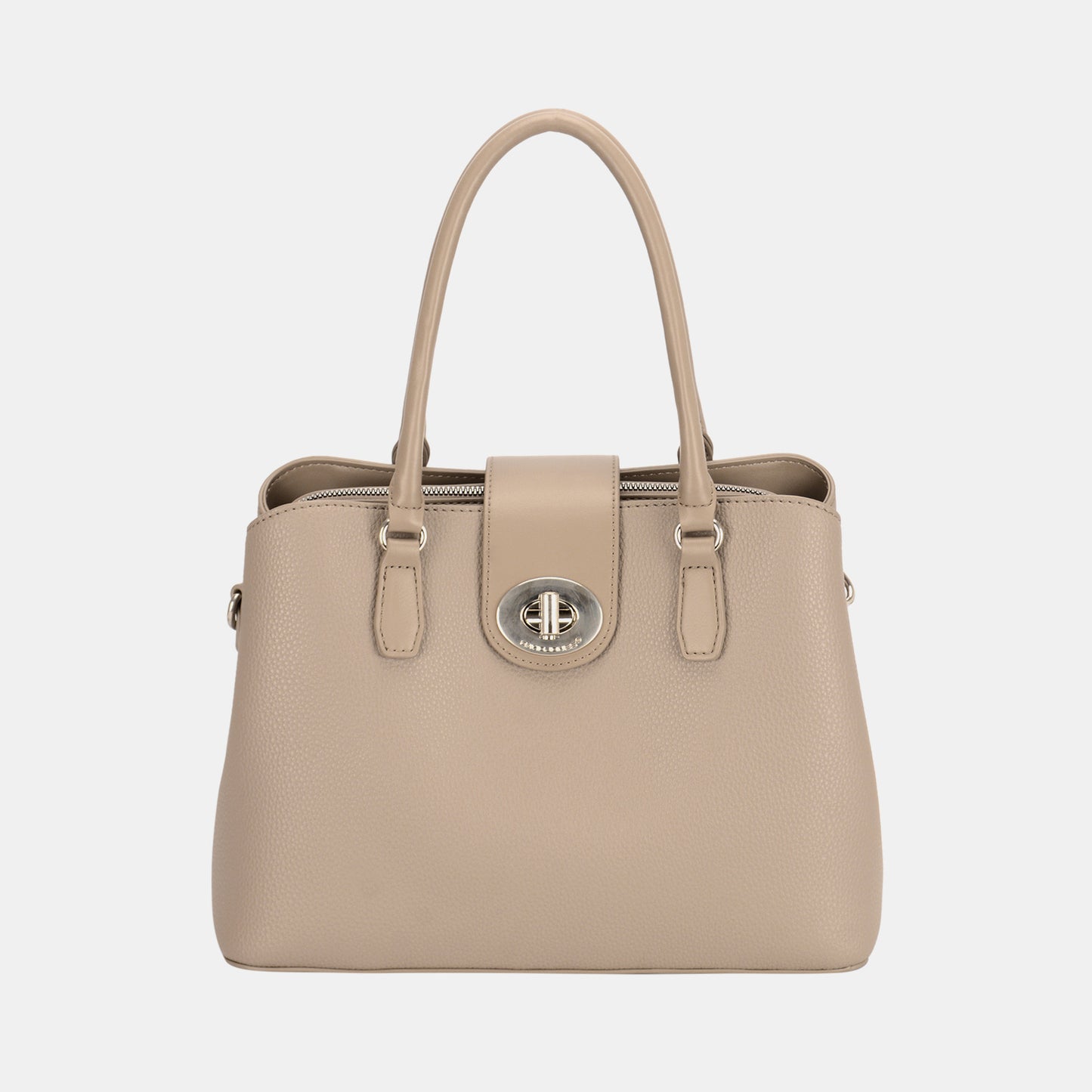 David Jones PU Leather Twist-Lock Tote Bag - The Goddess Galleries