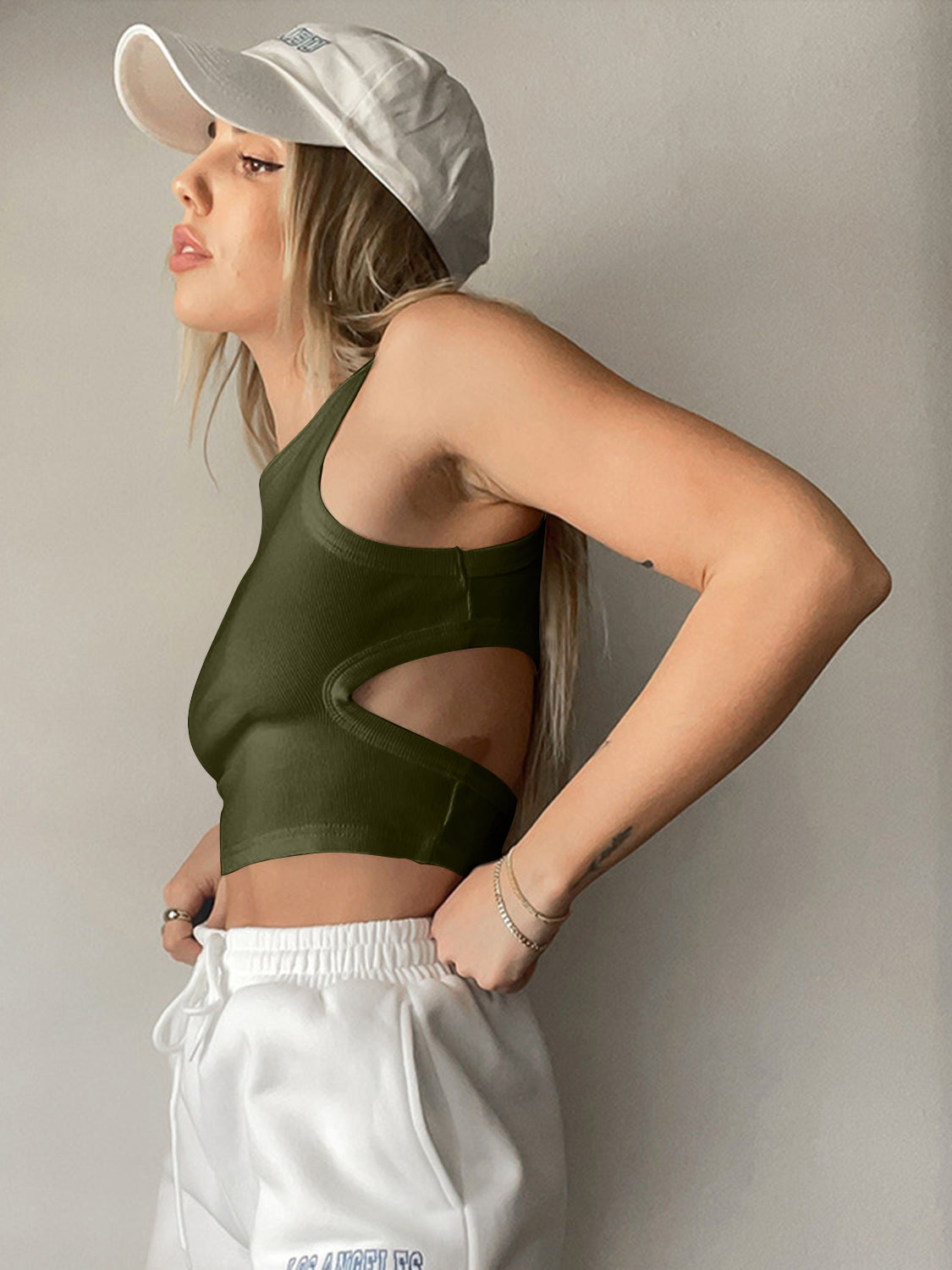 Cutout Round Neck Tank - The Goddess Galleries