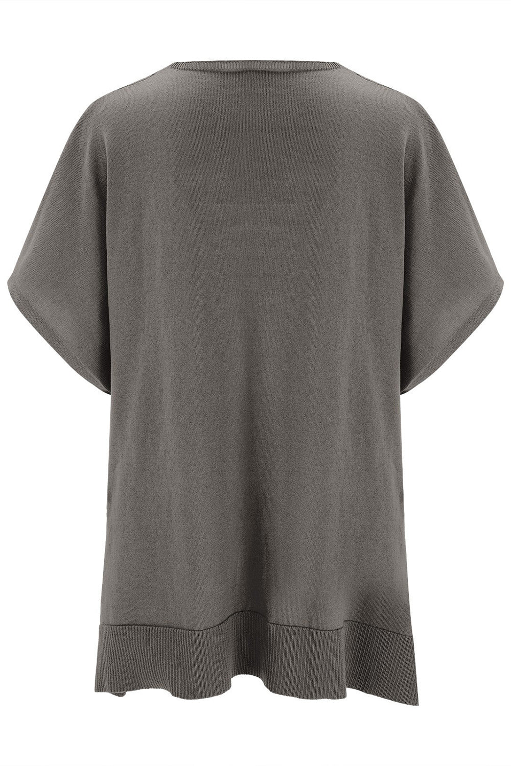 Slit V-Neck Half Sleeve Knit Top - The Goddess Galleries