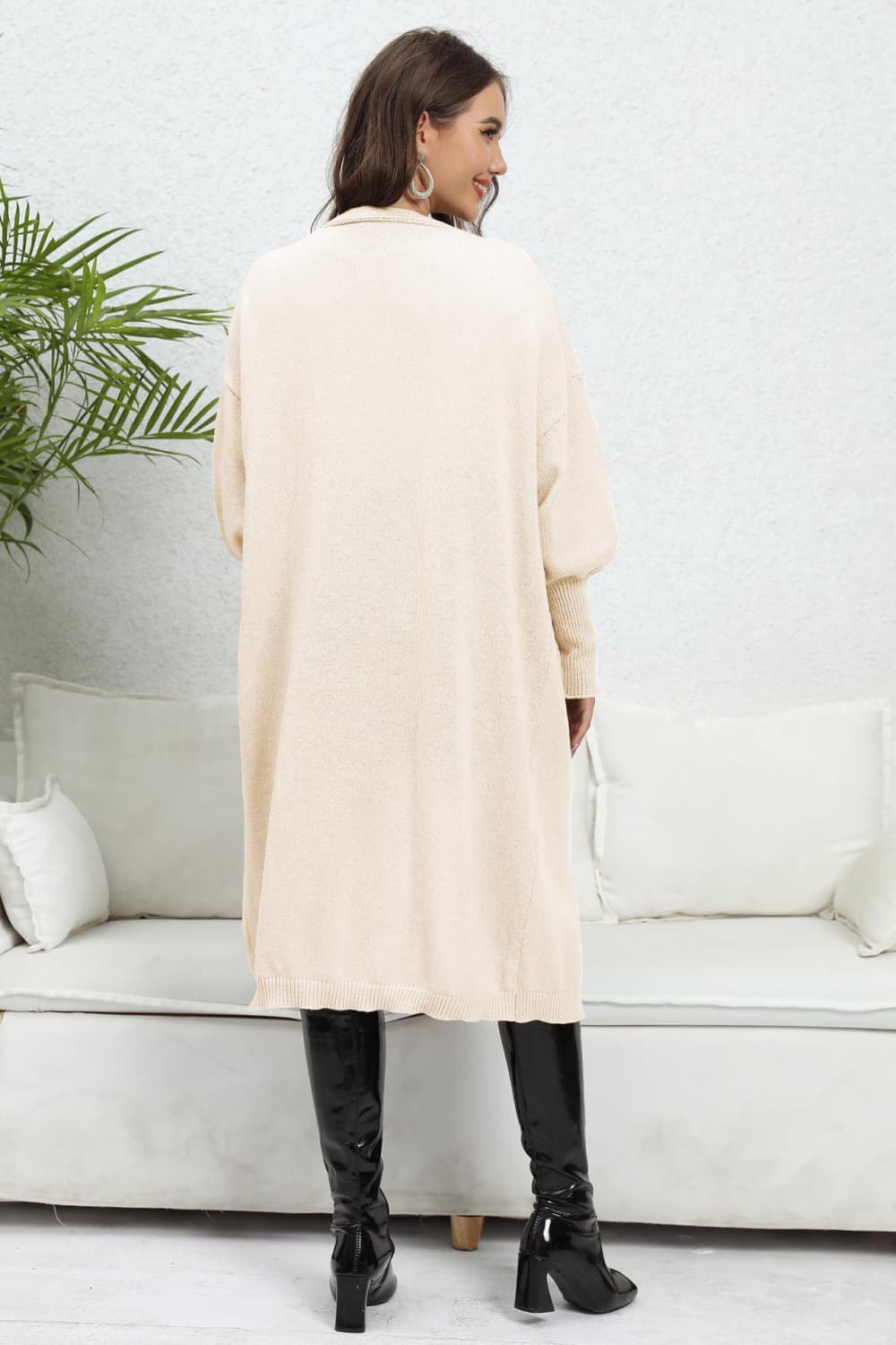 Open Front Dropped Shoulder Cardigan - The Goddess Galleries