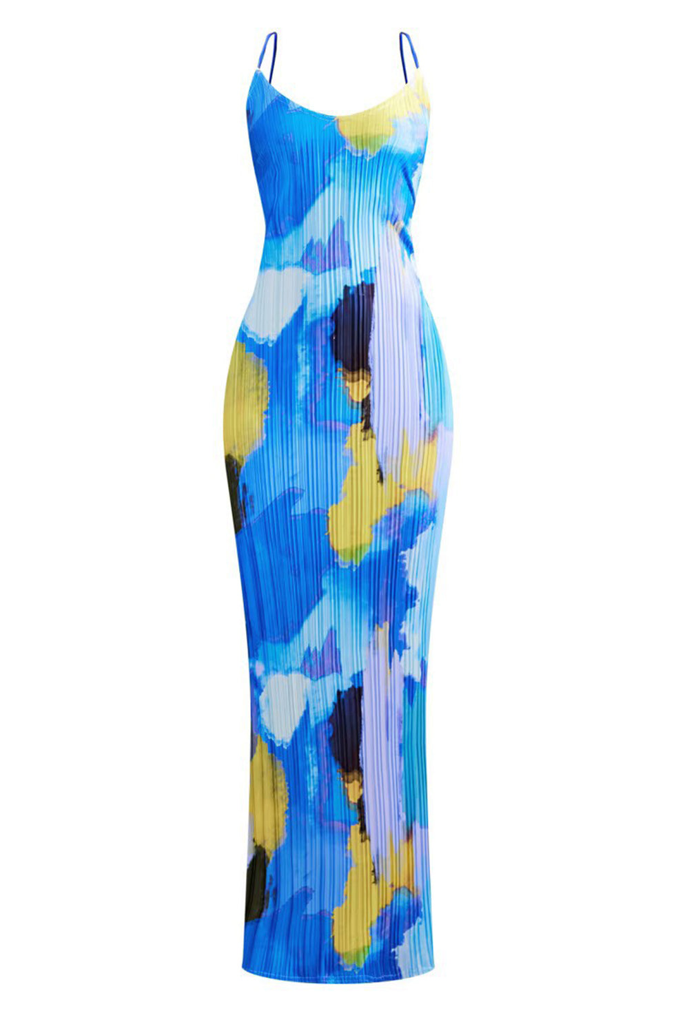 Backless Printed Maxi Cami Dress - The Goddess Galleries