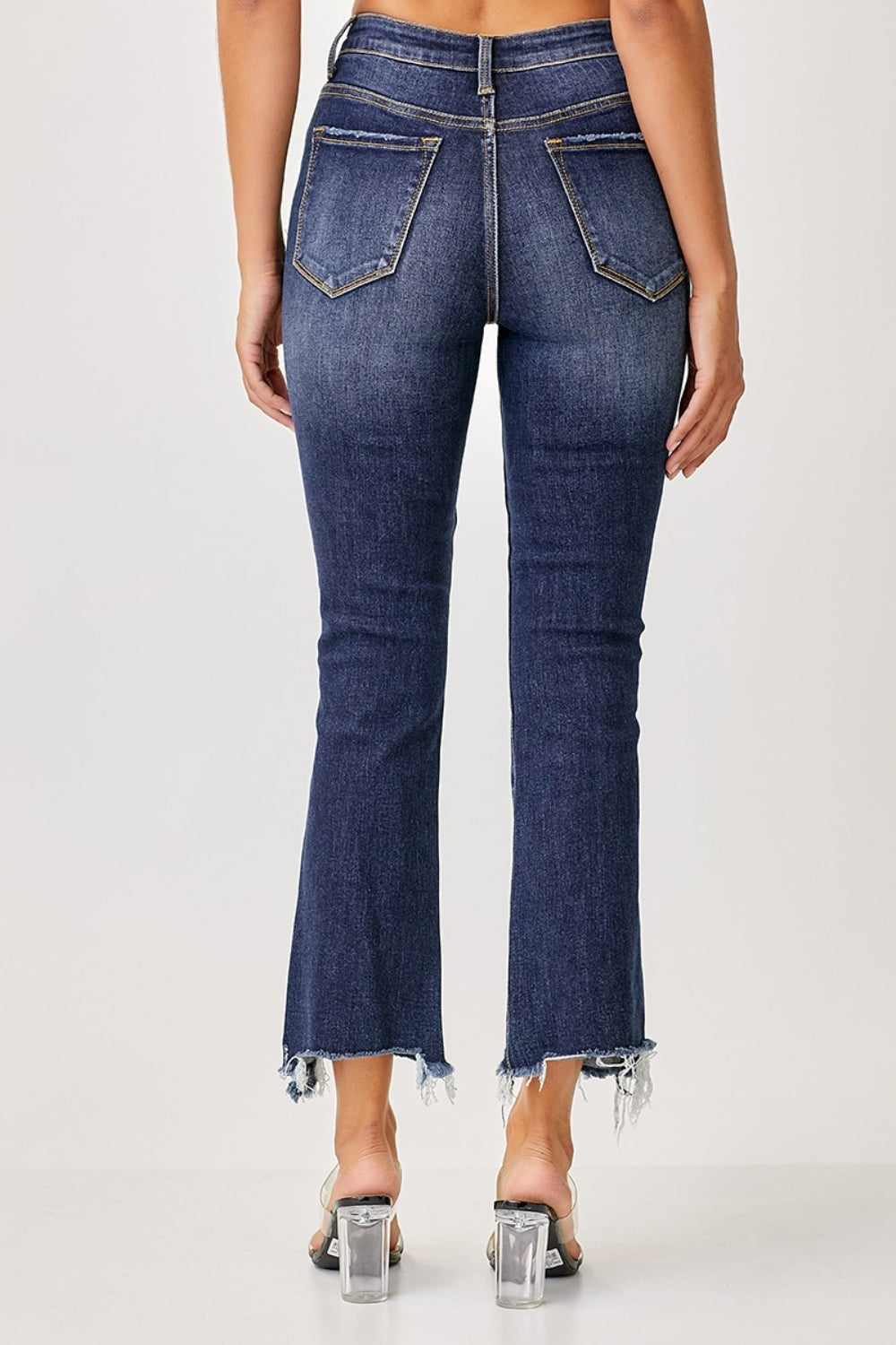 Risen Full Size Frayed Hem Cropped Straight Jeans - The Goddess Galleries
