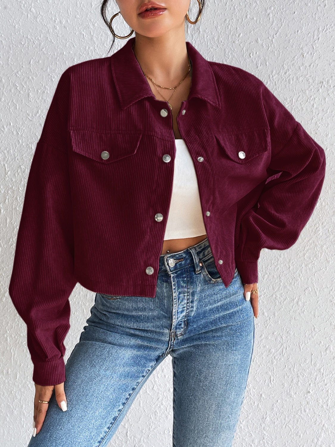 Honey Snap Down Long Sleeve Jacket - The Goddess Galleries
