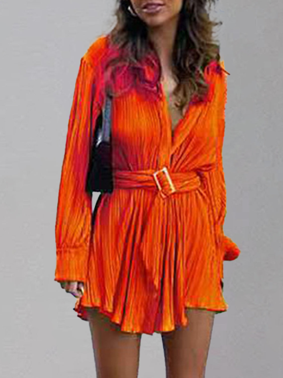 Button Up Dropped Shoulder Shirt Dress - The Goddess Galleries