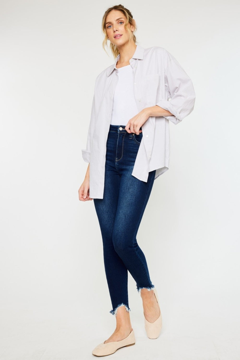 Kancan Full Size High Rise Frayed Ankle Skinny Jeans - The Goddess Galleries