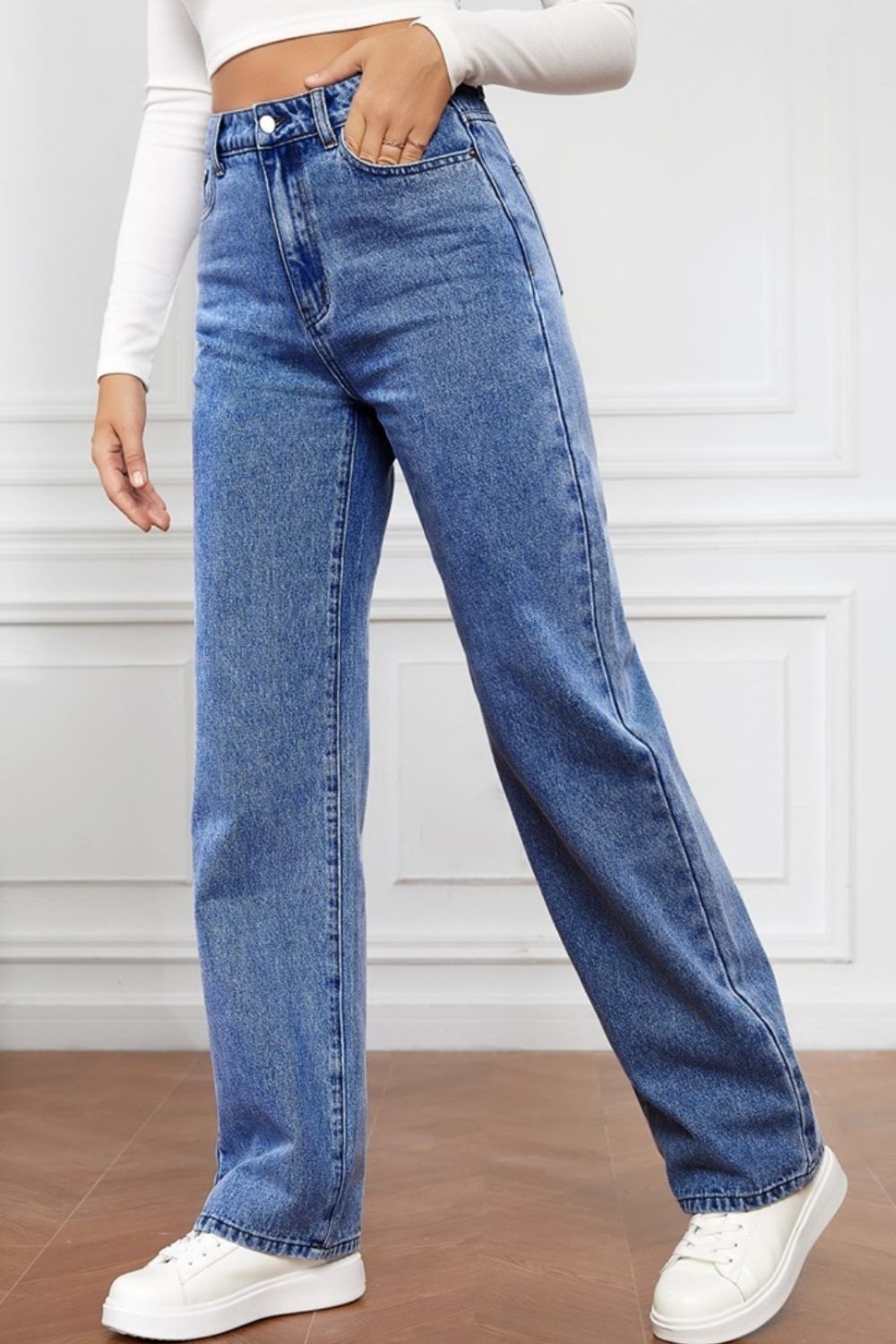 High Waist Straight Jeans - The Goddess Galleries