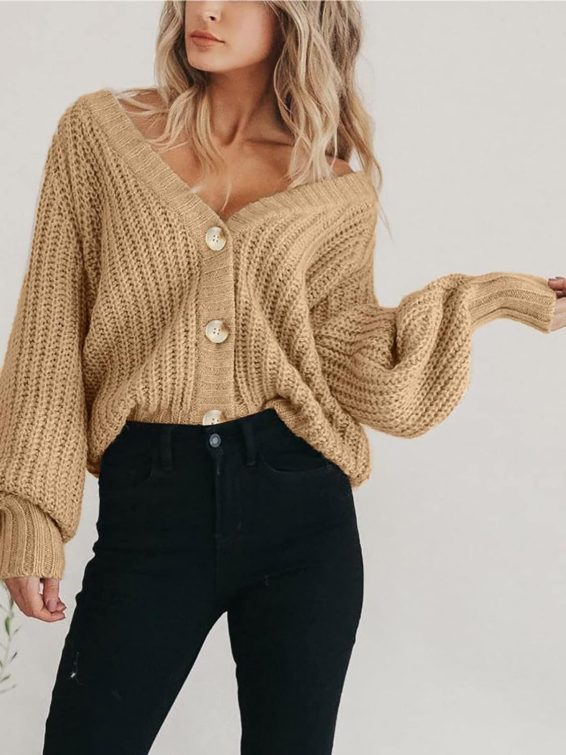 Button Up Long Sleeve Cardigan - The Goddess Galleries