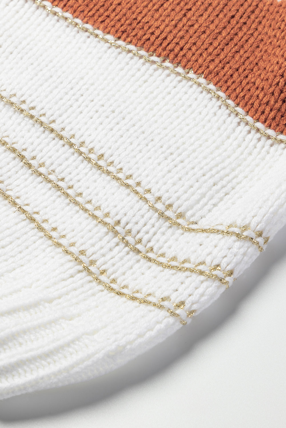 Striped Round Neck Dropped Shoulder Sweater - The Goddess Galleries