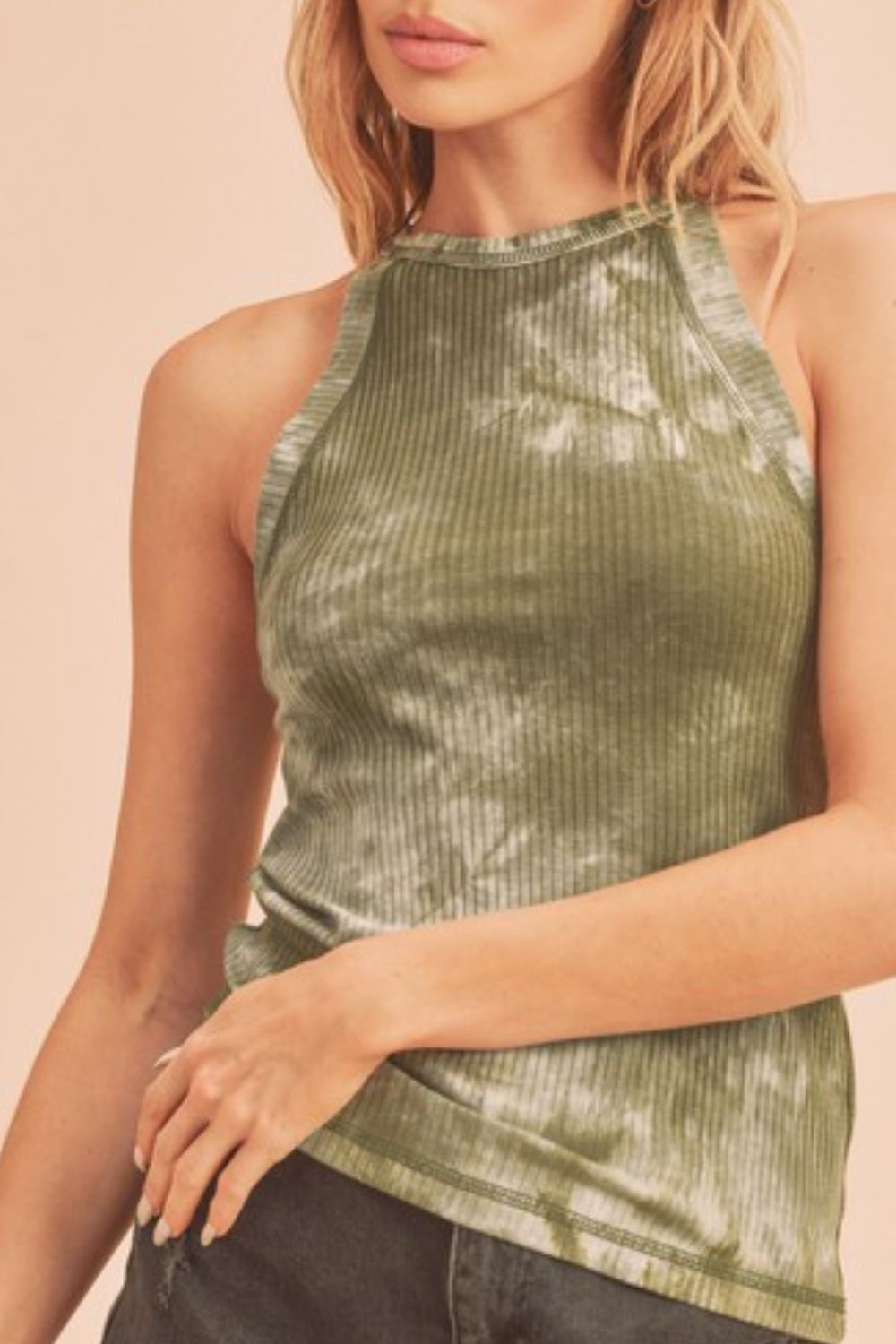 Aemi + Co Ribbed Tie-Dye Round Neck Tank - The Goddess Galleries