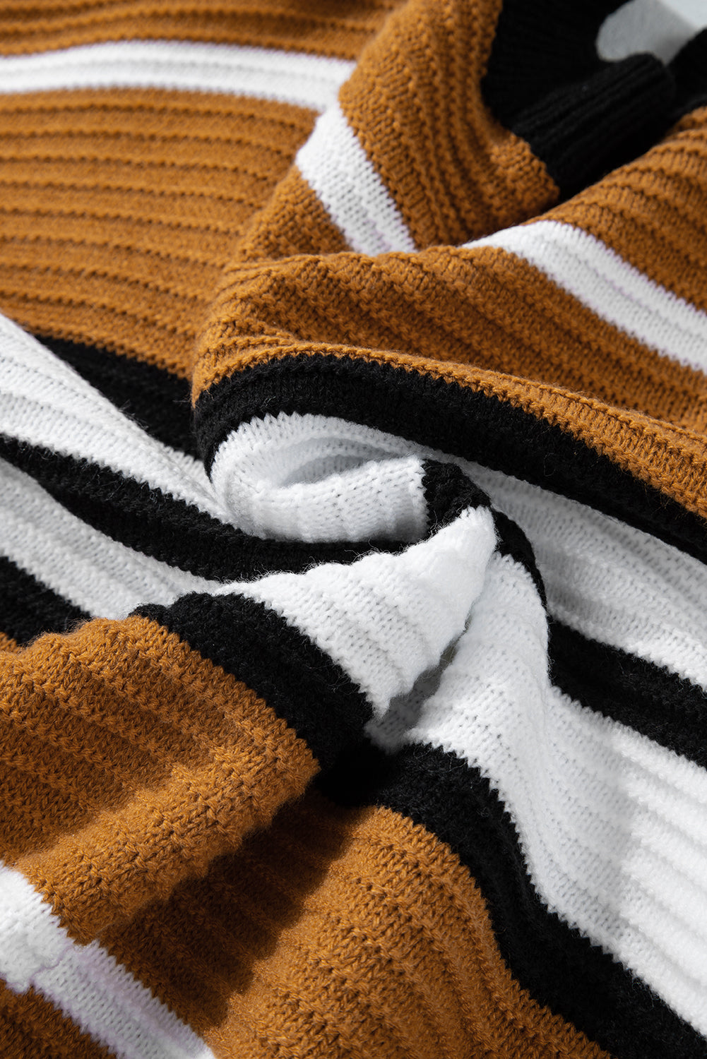 Contrast Stripes V Neck Long Sleeve Sweater - The Goddess Galleries