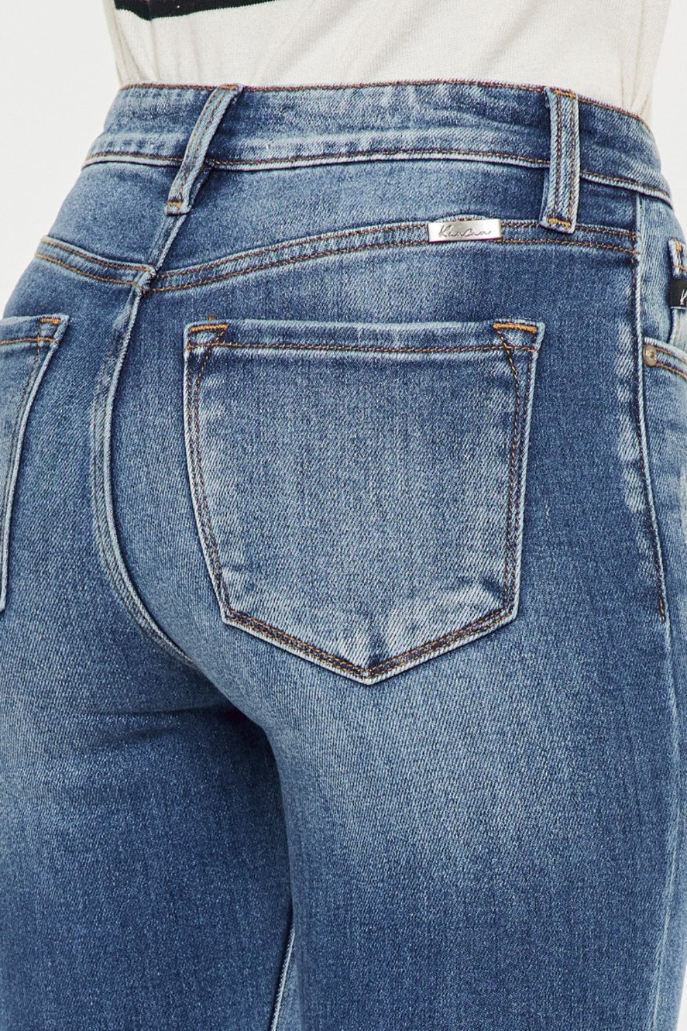 Kancan High Waist Distressed Raw Hem Ankle Skinny Jeans - The Goddess Galleries