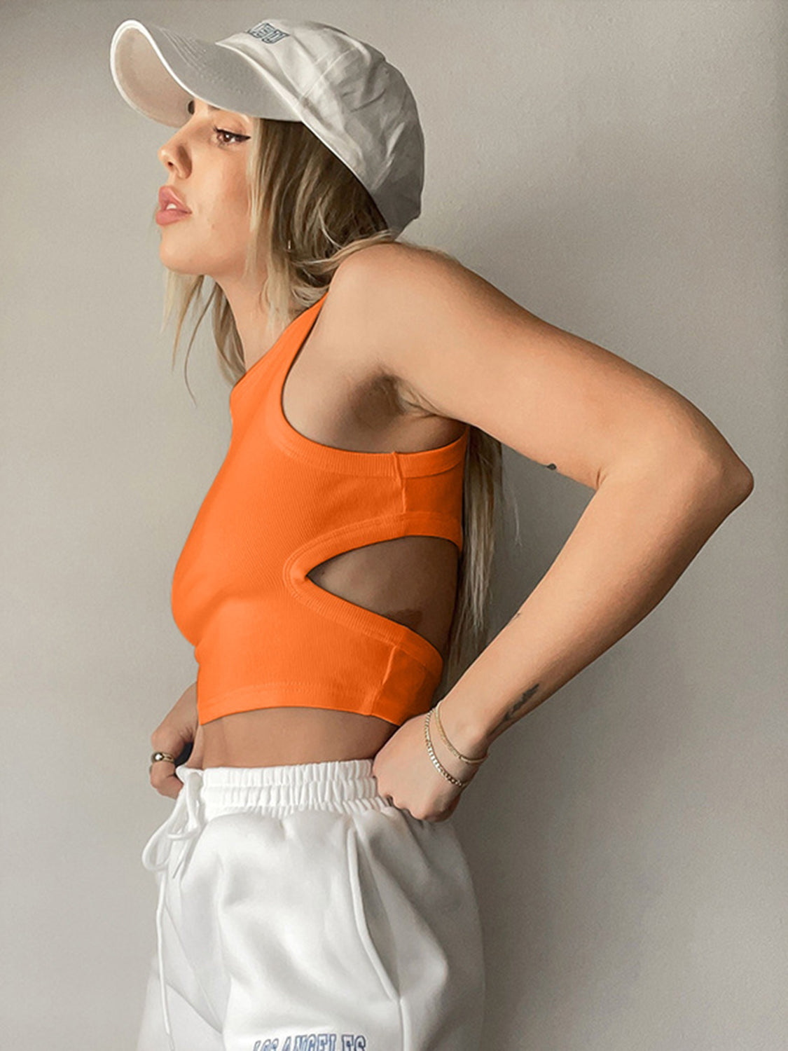 Cutout Round Neck Tank - The Goddess Galleries