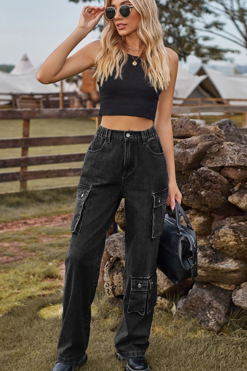 Loose Fit Long Jeans with Pockets - The Goddess Galleries