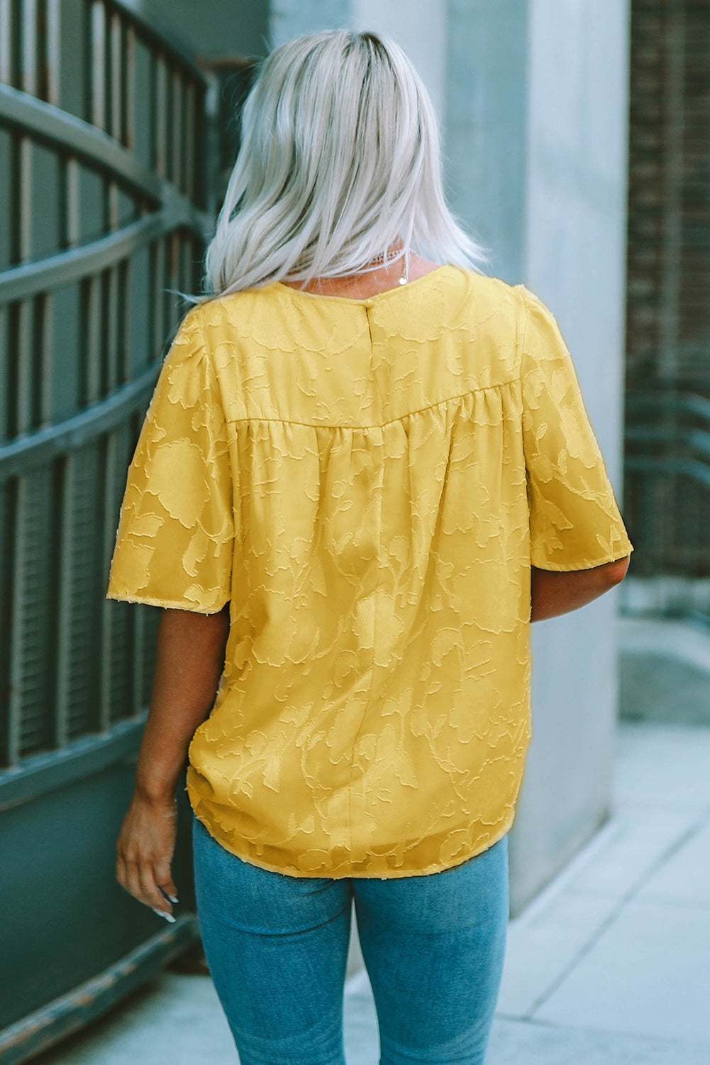 Round Neck Puff Sleeve Blouse - The Goddess Galleries