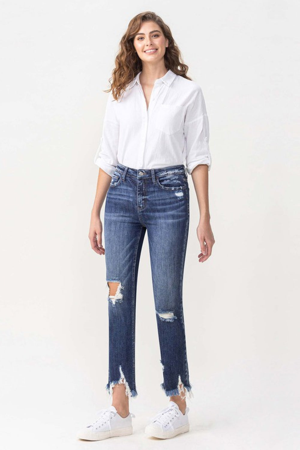 Lovervet Jackie Full Size High Rise Crop Straight Leg Jeans - The Goddess Galleries