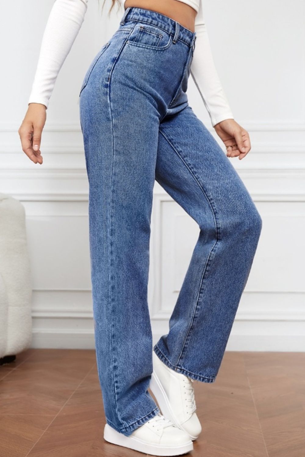 High Waist Straight Jeans - The Goddess Galleries