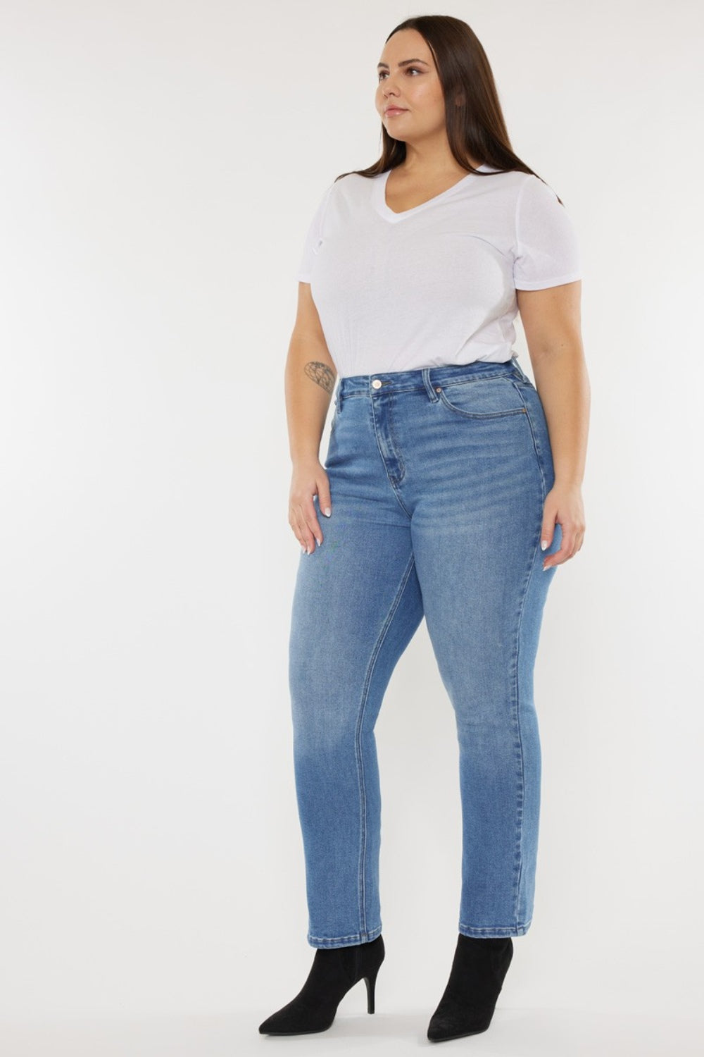 Kancan Full Size Cat's Whiskers High Waist Jeans - The Goddess Galleries
