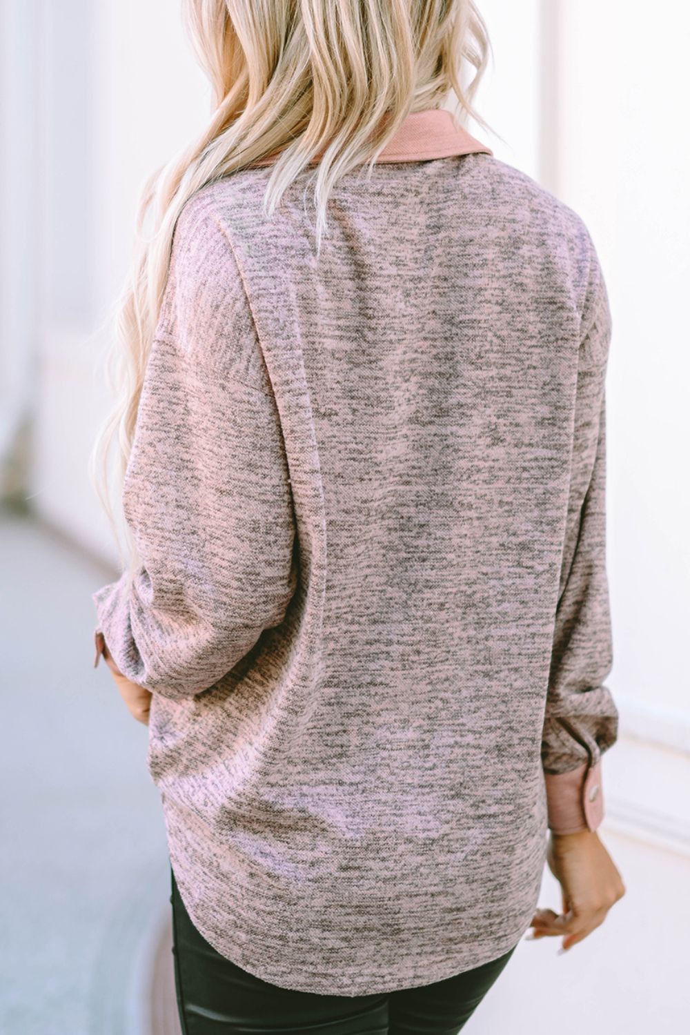 Contrast Trim Button Up Shacket - The Goddess Galleries