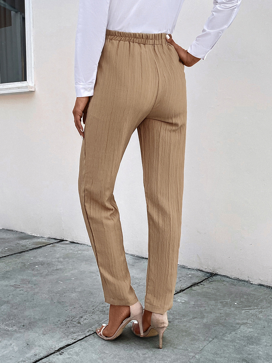 Perfee Texture Drawstring Pants with Pockets - The Goddess Galleries