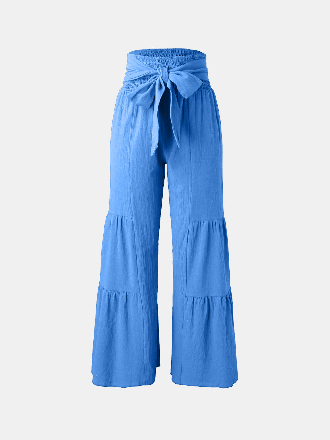 Tied Ruched Wide Leg Pants - The Goddess Galleries
