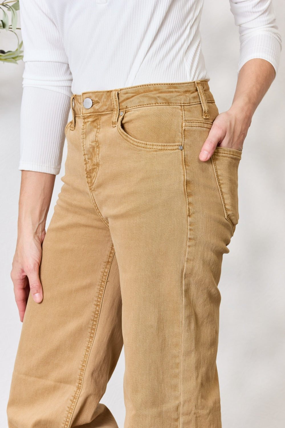 RISEN Full Size Fringe Hem Wide Leg Jeans - The Goddess Galleries