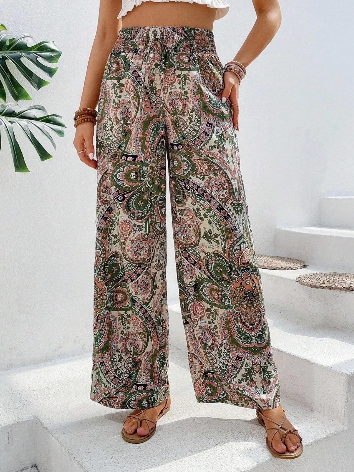 Printed Wide Leg Pants - The Goddess Galleries