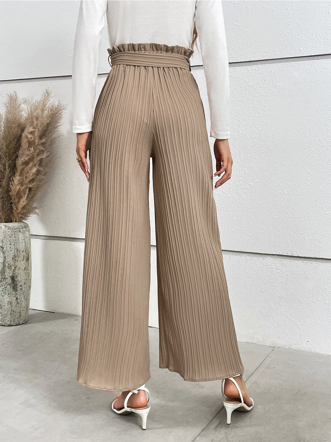 Honey Tied Wide Leg Long Pants - The Goddess Galleries