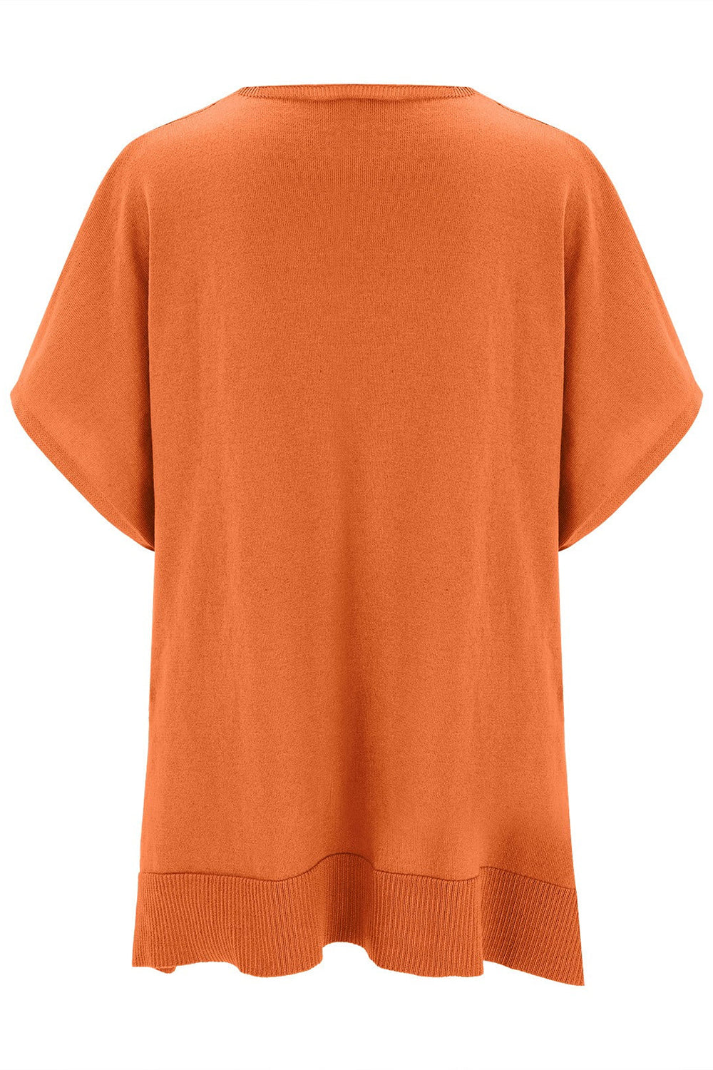 Slit V-Neck Half Sleeve Knit Top - The Goddess Galleries