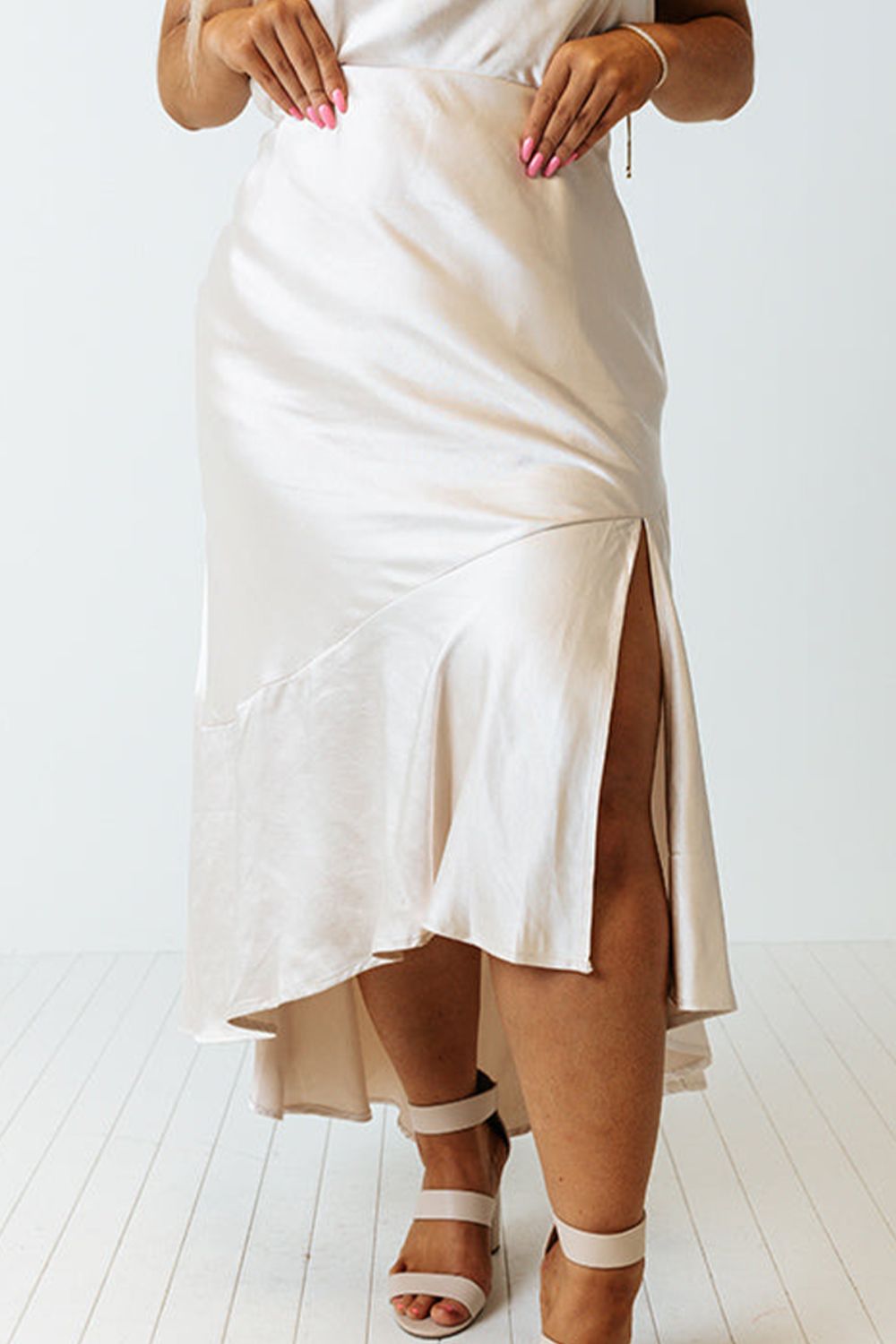 Plus Size Slit Ruffled Skirt - The Goddess Galleries