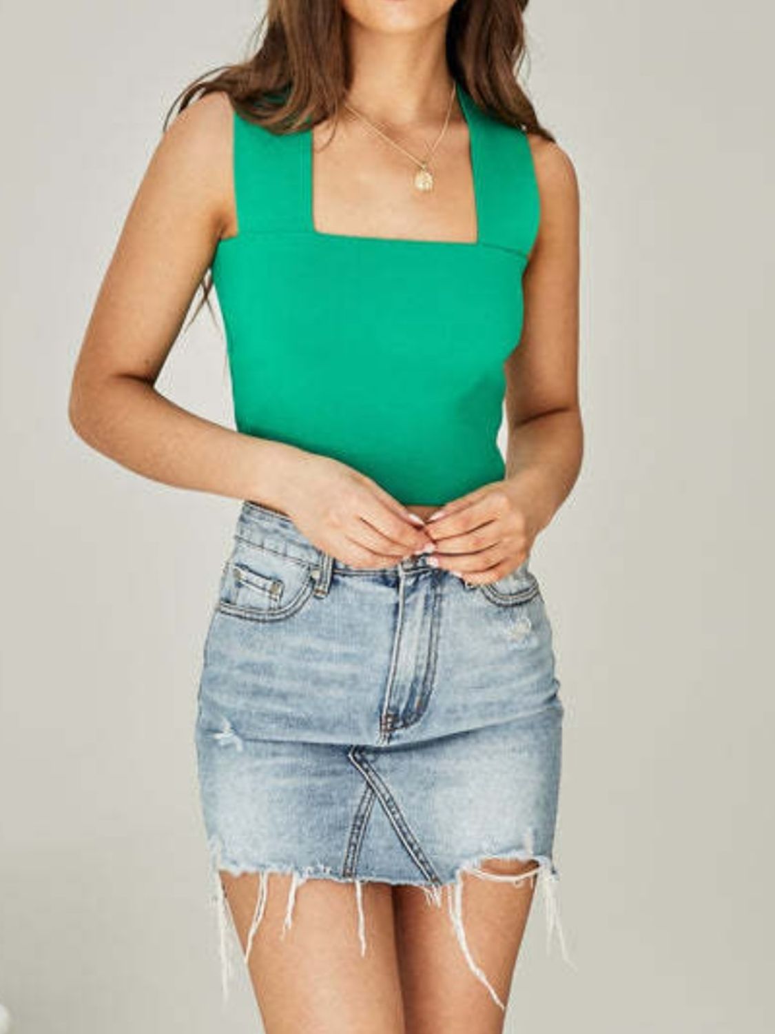 Square Neck Wide Strap Tank - The Goddess Galleries