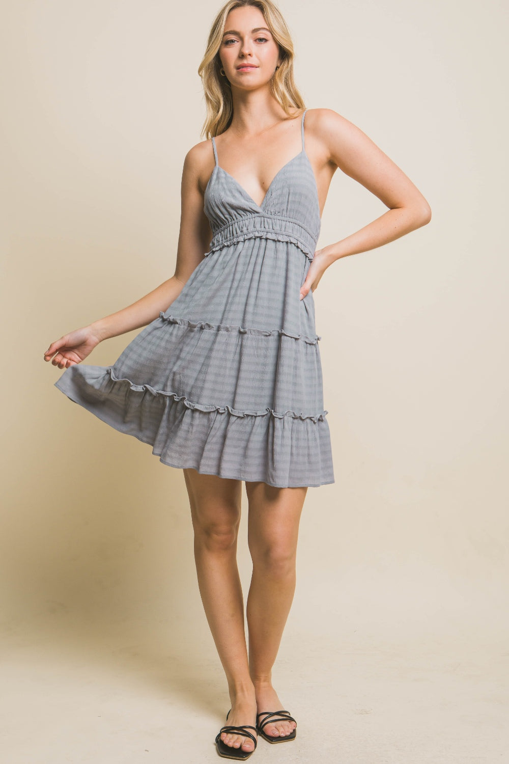 Love Tree Frill V-Neck Cami Dress - The Goddess Galleries