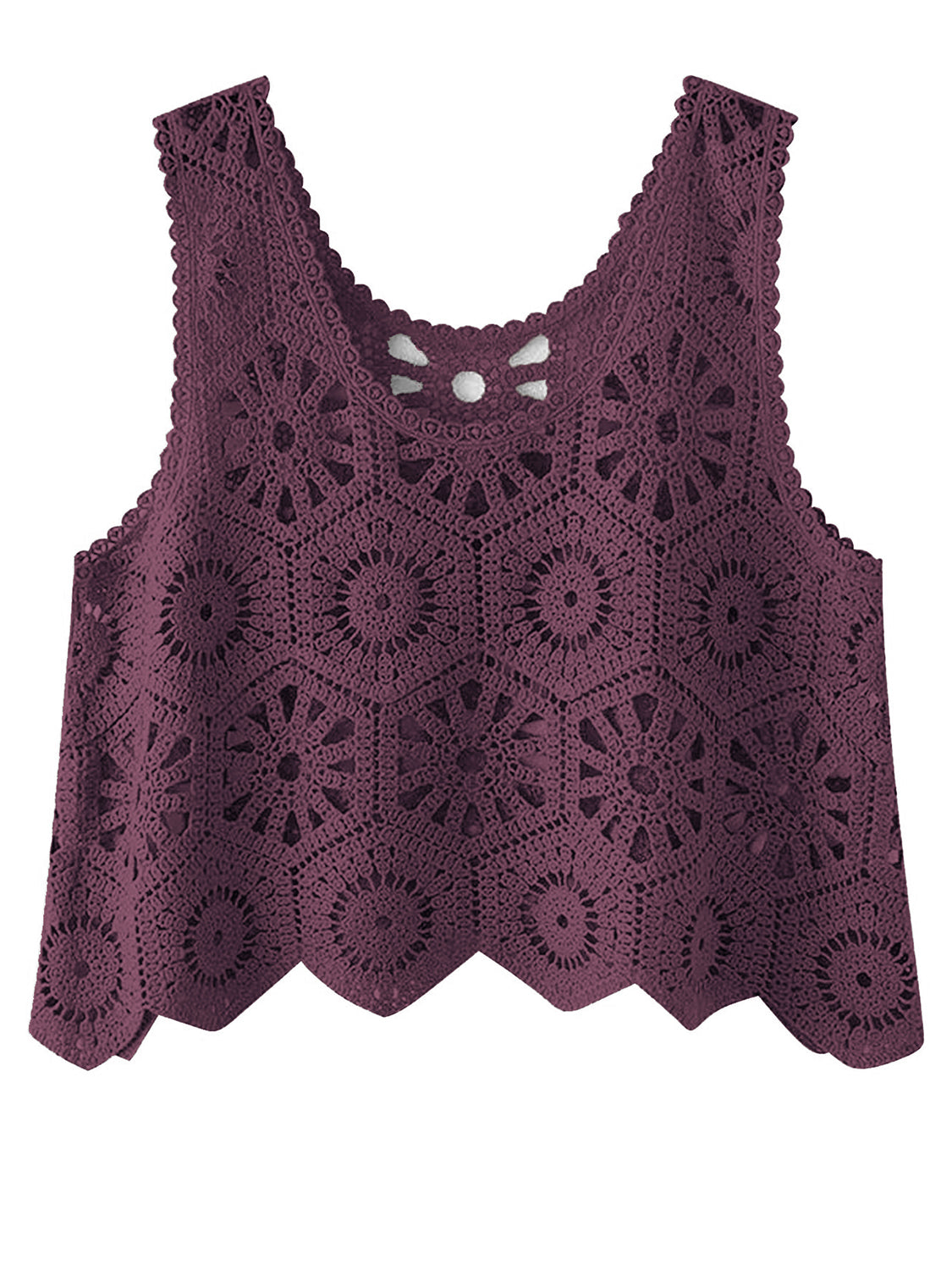 Openwork Round Neck Knit Vest - The Goddess Galleries