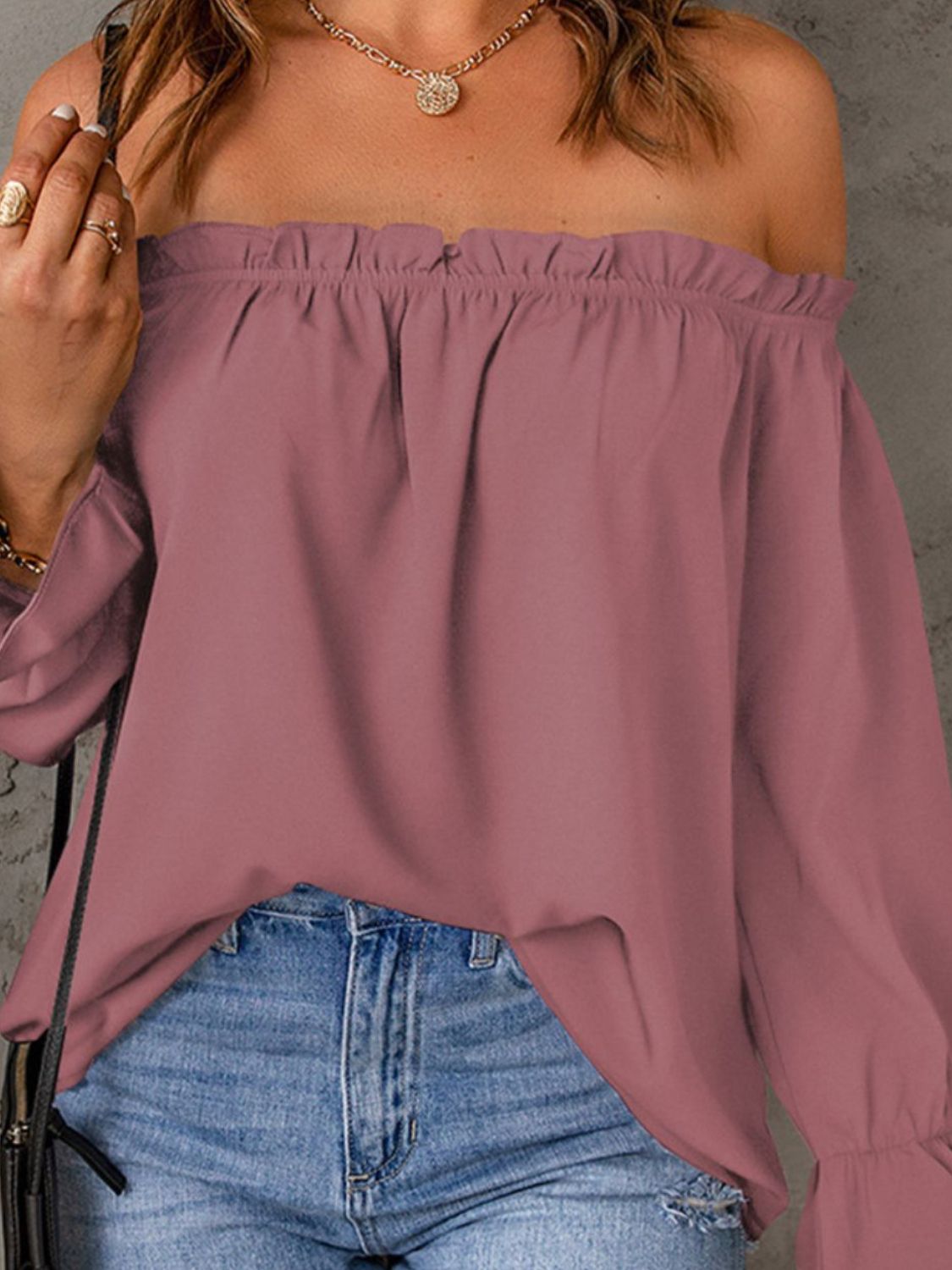 Off-Shoulder Flounce Sleeve Blouse - The Goddess Galleries