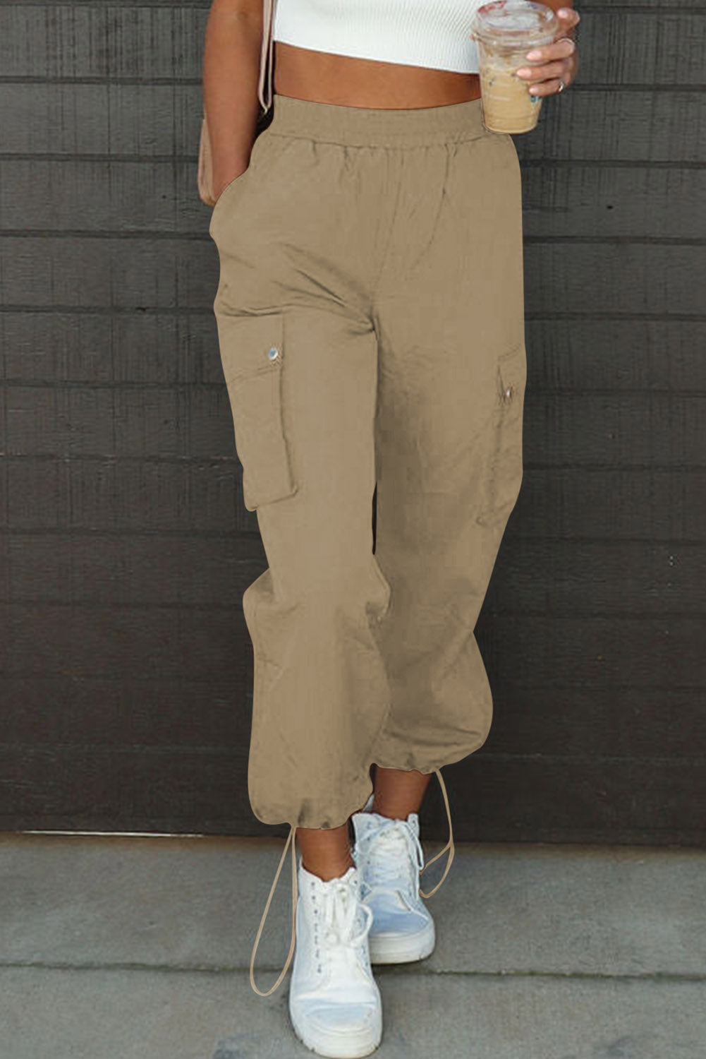 Drawstring Elastic Waist Pants with Pockets - The Goddess Galleries