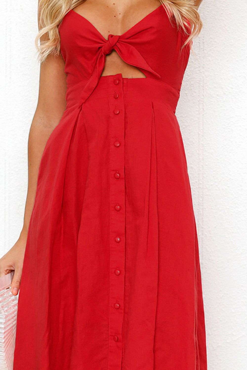 Cutout Smocked Sweetheart Neck Cami Dress - The Goddess Galleries