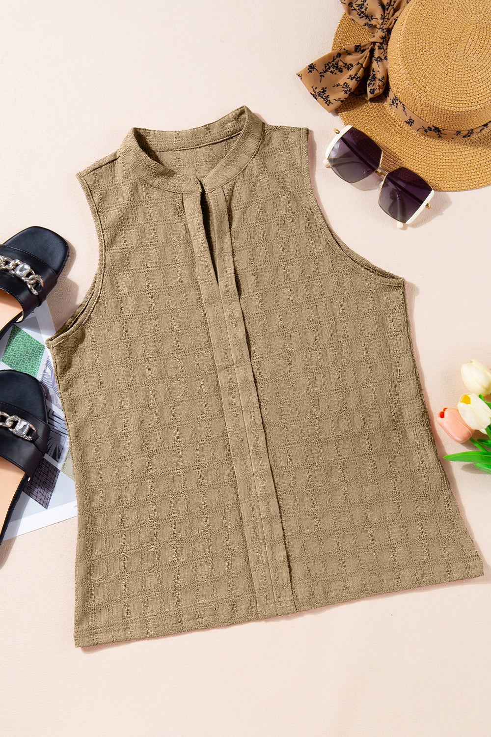 Textured Notched Tank - The Goddess Galleries