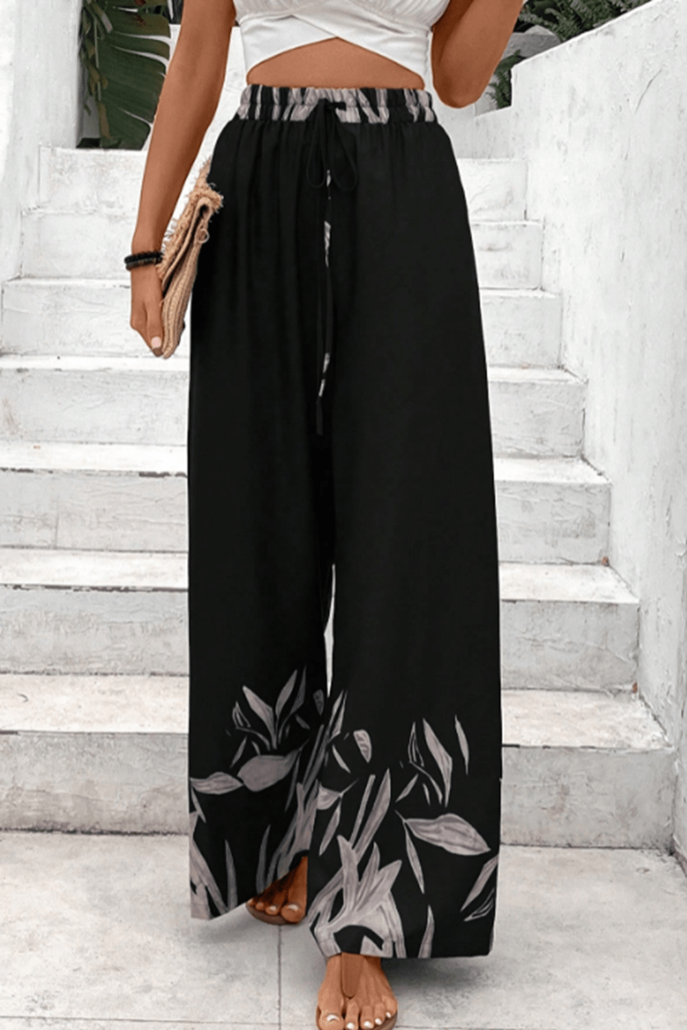 Honey Drawstring High Waist Relax Fit Long Pants - The Goddess Galleries
