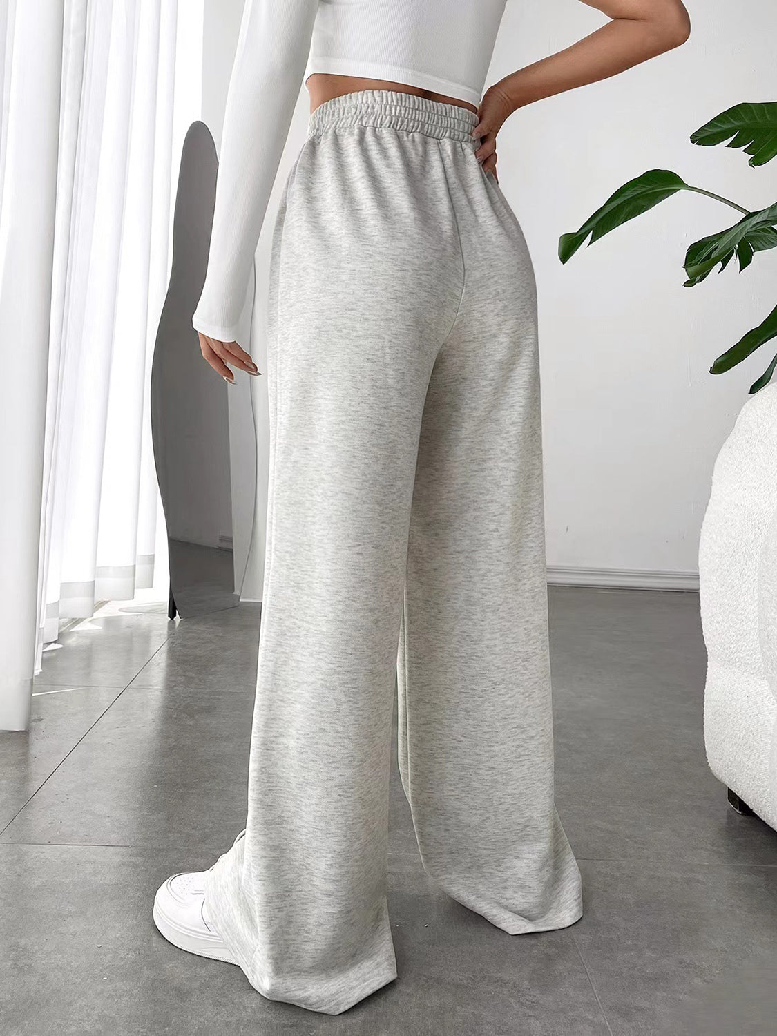 Elastic Waist Wide Leg Pants - The Goddess Galleries
