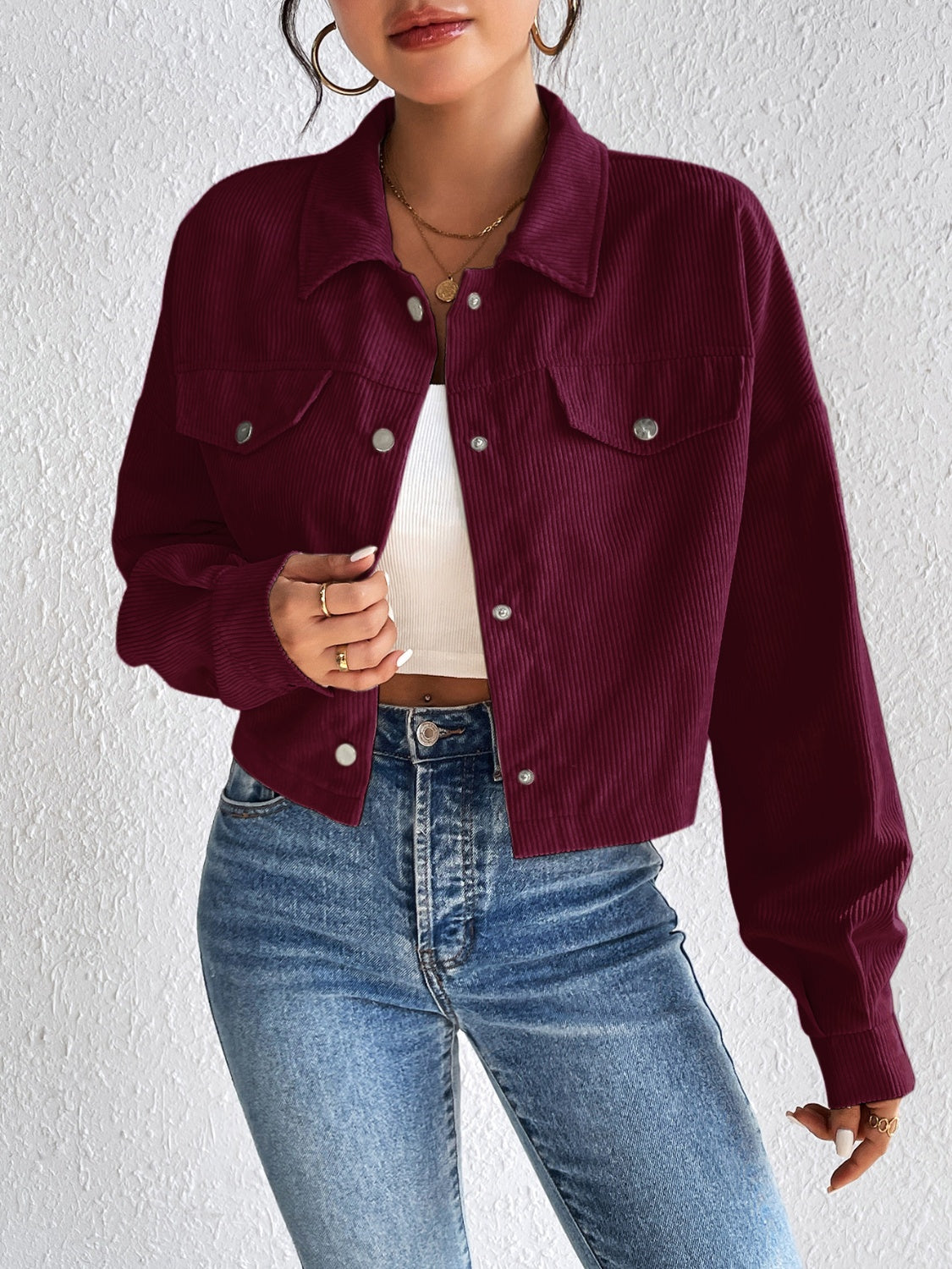 Honey Snap Down Long Sleeve Jacket - The Goddess Galleries
