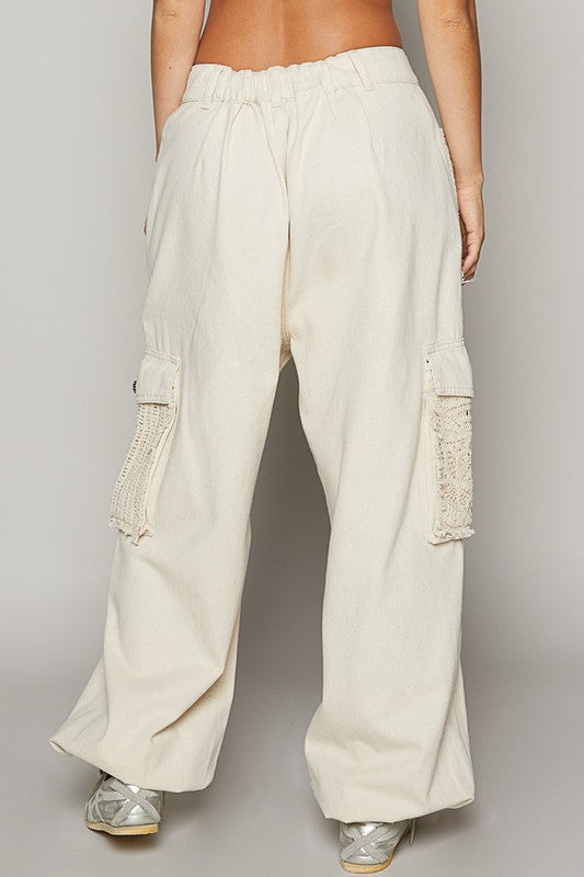 POL Crochet Patch Distressed Washed Jeans - The Goddess Galleries