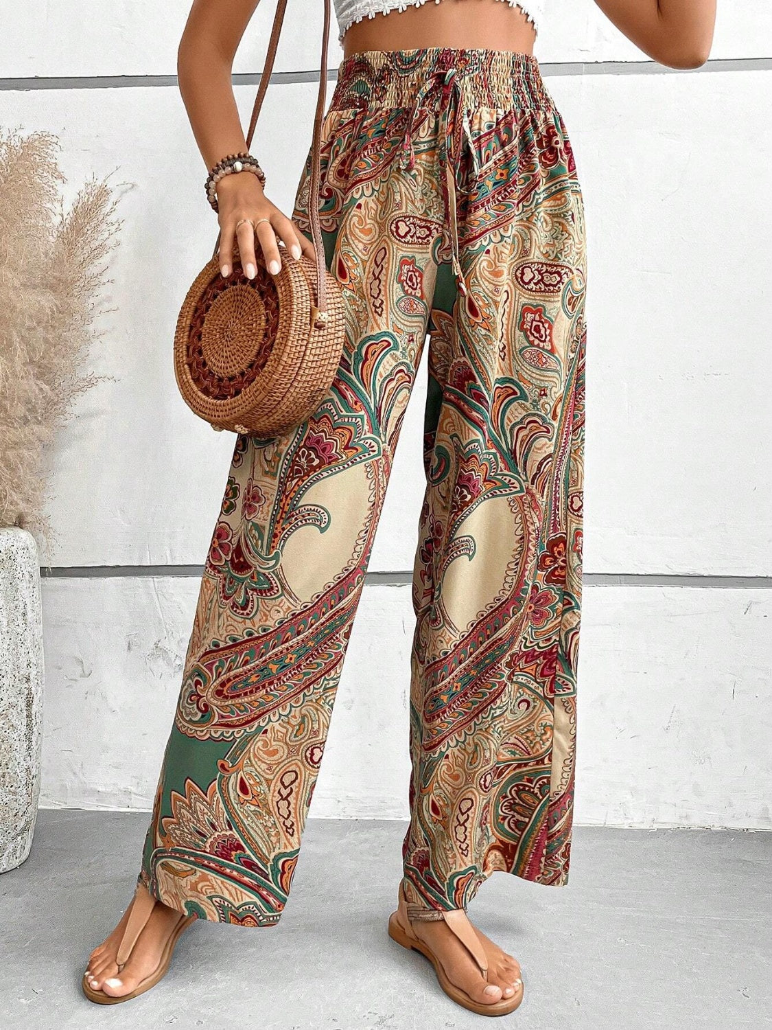 Printed Wide Leg Pants - The Goddess Galleries