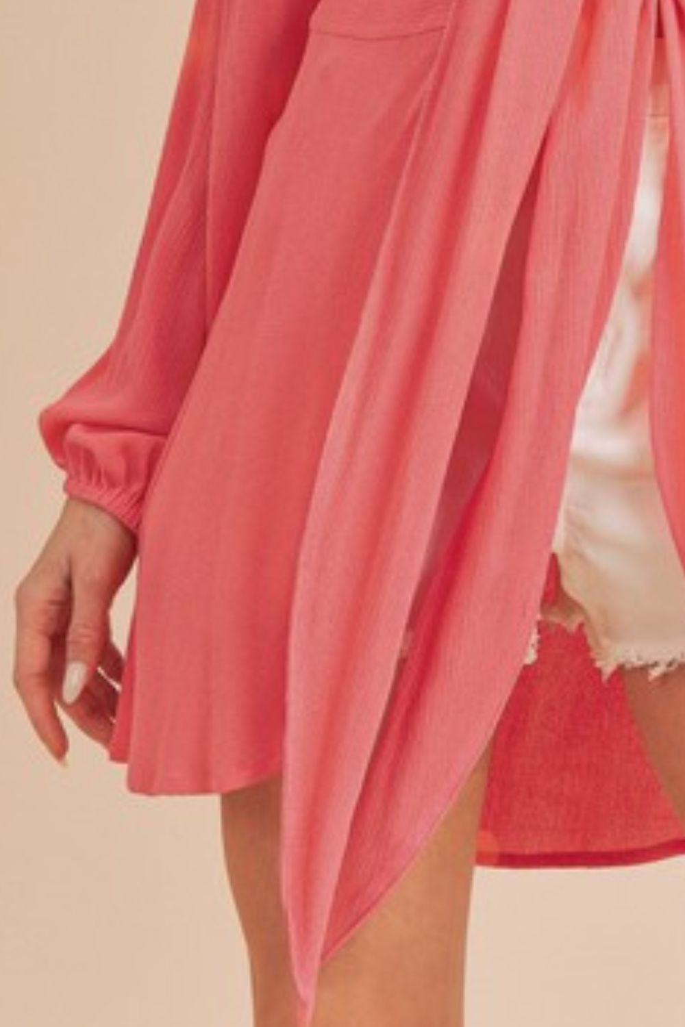 Aemi + Co Tied Collared Neck Long Sleeve Top - The Goddess Galleries