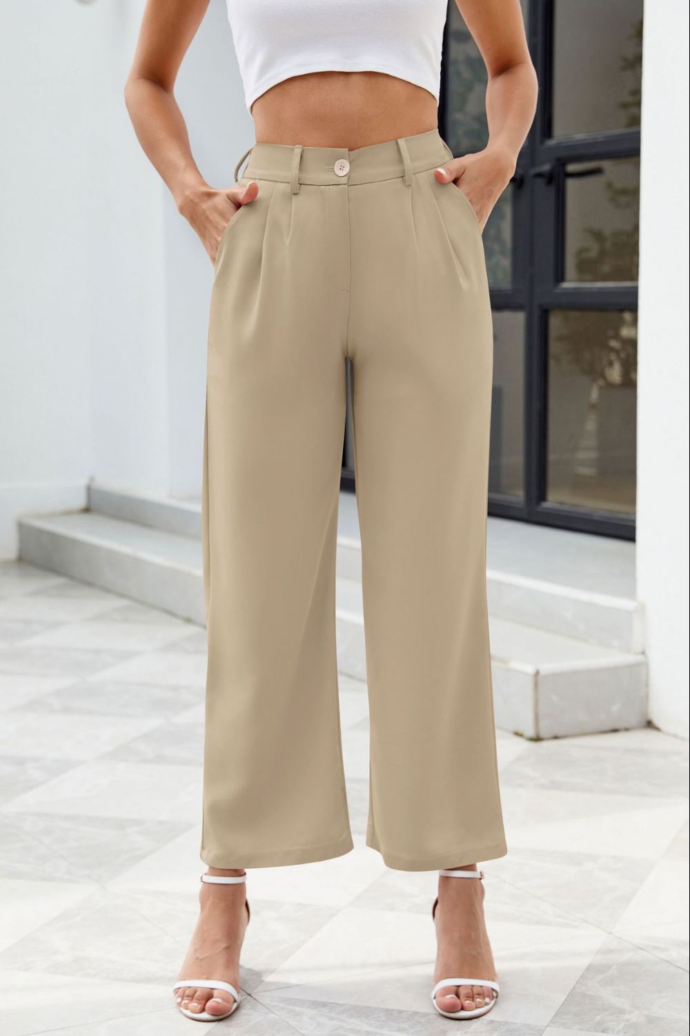 Pocketed High Waist Pants - The Goddess Galleries